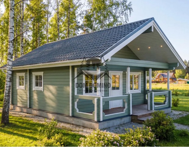 Дачный дом из бруса КАНАДА  с антресолью