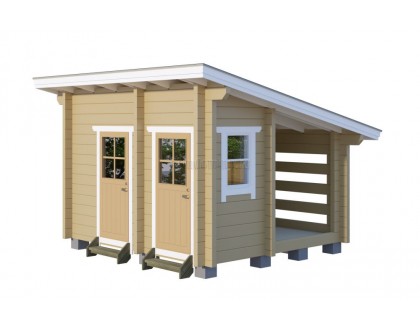 Хозблок с дровником ТРИО