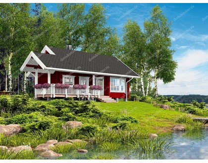 Дачный дом из сухого бруса ОРБИТА