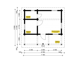 Дачный дом из бруса с верандой ОРЛЕНОК