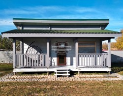 Дачный дом из бруса с верандой ОРЛЕНОК