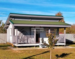 Дачный дом из бруса с верандой ОРЛЕНОК