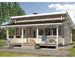 Дачный дом из бруса с верандой ОРЛЕНОК