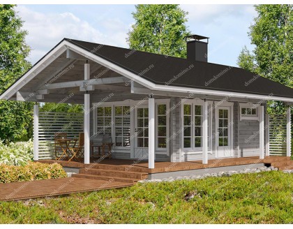 Дачный дом с открытой верандой ЛЕСНОЙ УЮТ